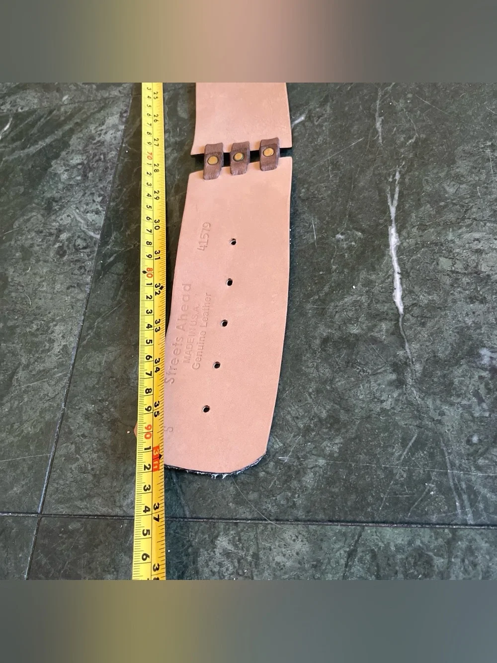 Streets Ahead Tan Genuine Leather Waist Belt with Snakeskin Accent